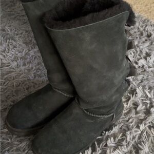 UGG Black Winter Boots Suede Style